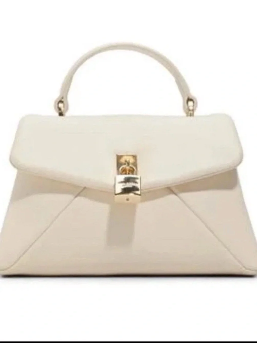 Ted Baker London Cream Structured Top-Handle Satchel